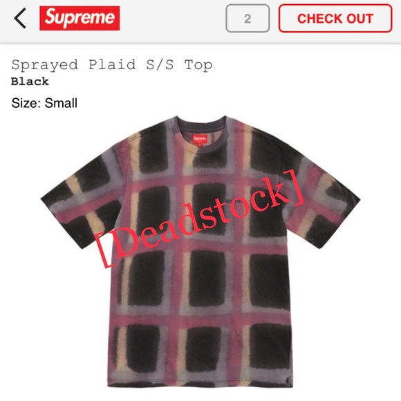 Supreme Sprayed Plaid S/S Top - Picture 1 of 3